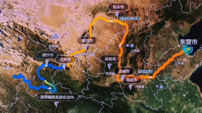 △黃河發(fā)源于青藏高原，呈“幾”字形流經(jīng)青海、四川、甘肅、寧夏、內(nèi)蒙古、山西、陜西、河南、山東9省區(qū)，全長5464公里。(資料圖)