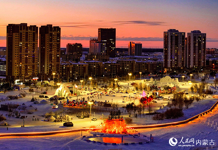 2024年12月20日拍攝的呼倫貝爾市城市越野滑雪公園景色（無(wú)人機(jī)照片）。王正攝