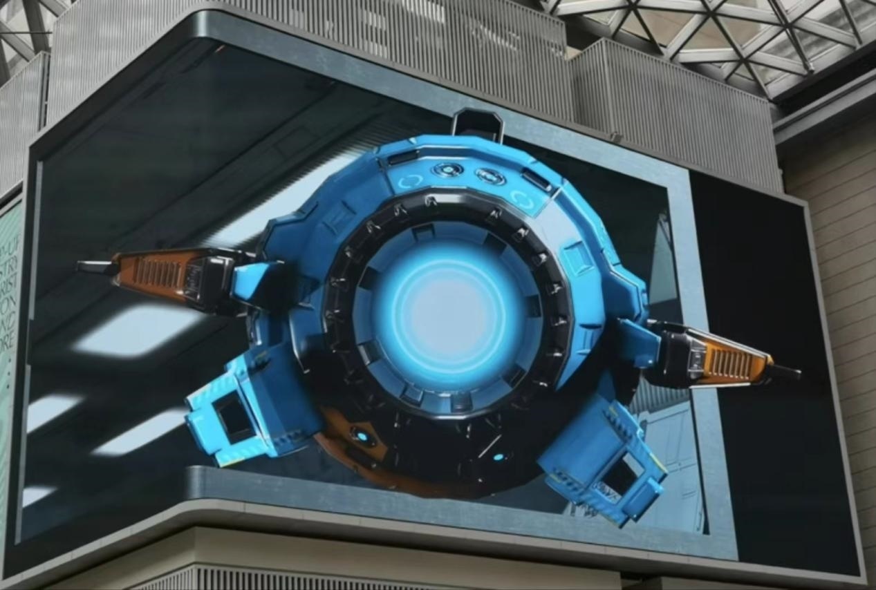 外灘中央內(nèi)庭的裸眼3D大屏。人民網(wǎng) 黃津曉虎攝