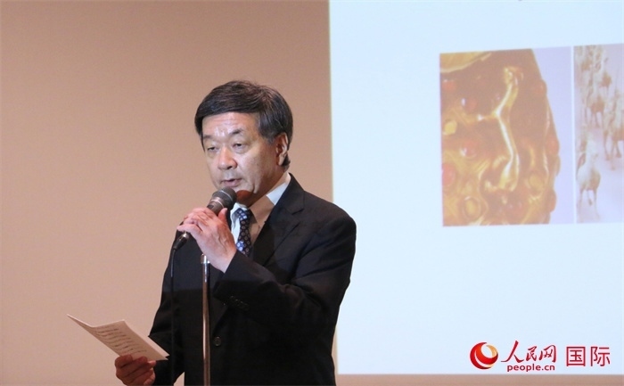主辦方代表、富士美術(shù)館館長五木田聰致辭。（人民網(wǎng) 許可攝）