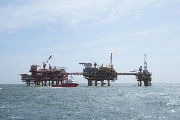 墾利6-1油田海上施工現(xiàn)場。受訪者供圖