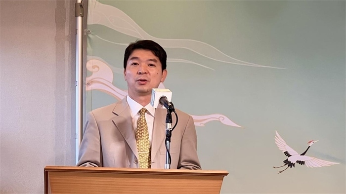 中國駐東京旅游辦事處主任歐陽安致辭。中國駐東京旅游辦事處供圖