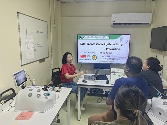 培訓現(xiàn)場。第18期援圭亞那醫(yī)療隊供圖