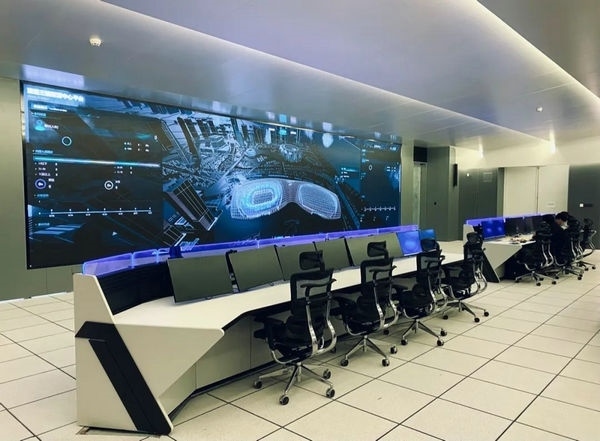 杭州奧體中心游泳館內(nèi)智慧可視化平臺(tái)。 圖片來源：場館建設(shè)方