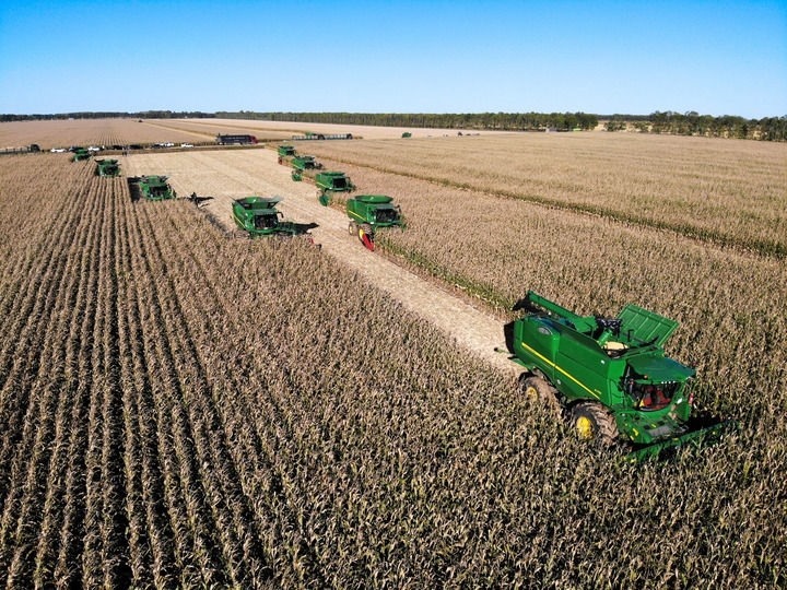 9月20日在位于黑龍江雙鴨山市友誼縣的北大荒農(nóng)業(yè)股份有限公司友誼分公司一地塊拍攝的秋收現(xiàn)場（無人機照片）。新華社記者 王松 攝