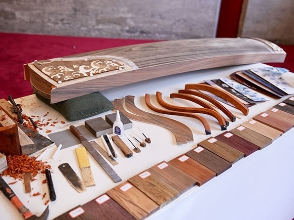 蘭考古箏制作展示。中央音樂學(xué)院供圖