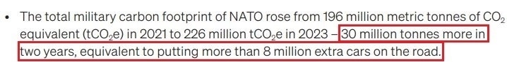 看看北約的“碳足跡”，就知道西方的氣候承諾有多扯