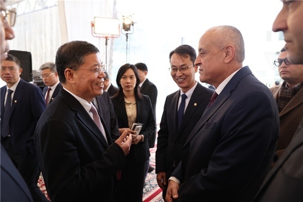 李永明同埃及住房部副部長(zhǎng)會(huì)談交流。主辦方供圖