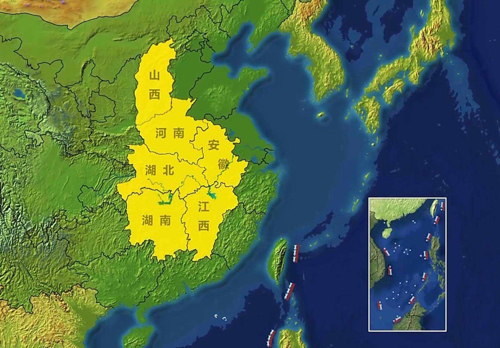 △中部地區(qū)包括晉皖贛豫鄂湘6省。