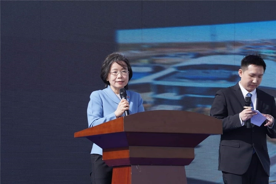 3月24日，沈敏娟大使致辭。駐蒙古使館供圖