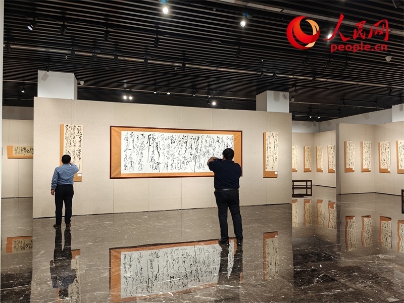 觀眾正在參觀展覽。人民網(wǎng)記者 韋衍行攝