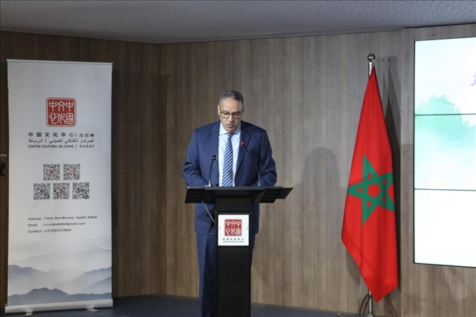 摩洛哥青年、文化和新聞部秘書長邁斯歐迪致辭，摩洛哥中國文化中心供圖