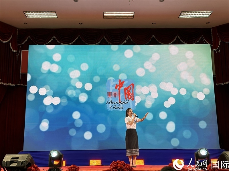 圖片：老撾選手進行中文演講。孫廣勇攝