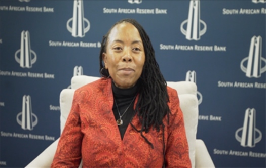 南非儲備銀行副行長、審慎監(jiān)管局首席執(zhí)行官芬迪?查齊巴納視頻發(fā)言。（中國建設(shè)銀行約翰內(nèi)斯堡分行供圖）