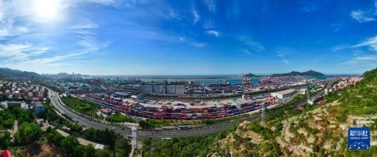 這是6月26日拍攝的中哈連云港物流合作基地（無人機照片）。新華社記者 季春鵬 攝