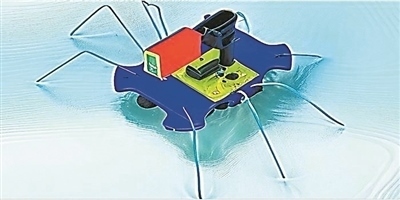 一種能夠在水面上滑行的自供電“蟲子”機器人。圖片來源：紐約州立大學(xué)賓漢姆頓分校