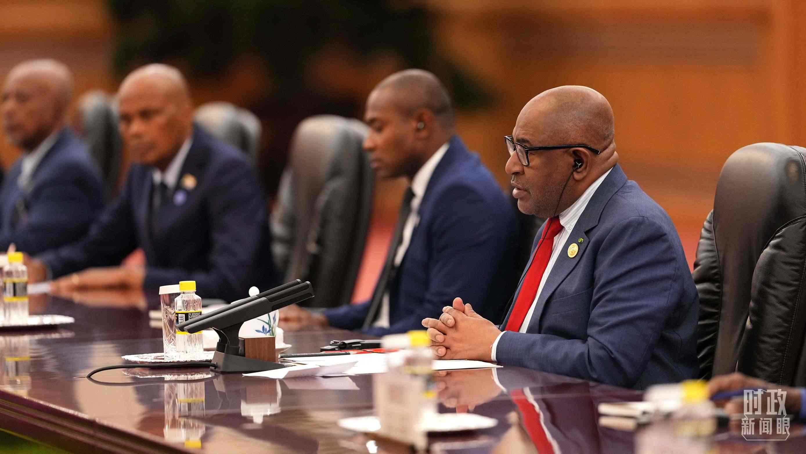 △科摩羅總統(tǒng)阿扎利。（總臺記者李晉拍攝）