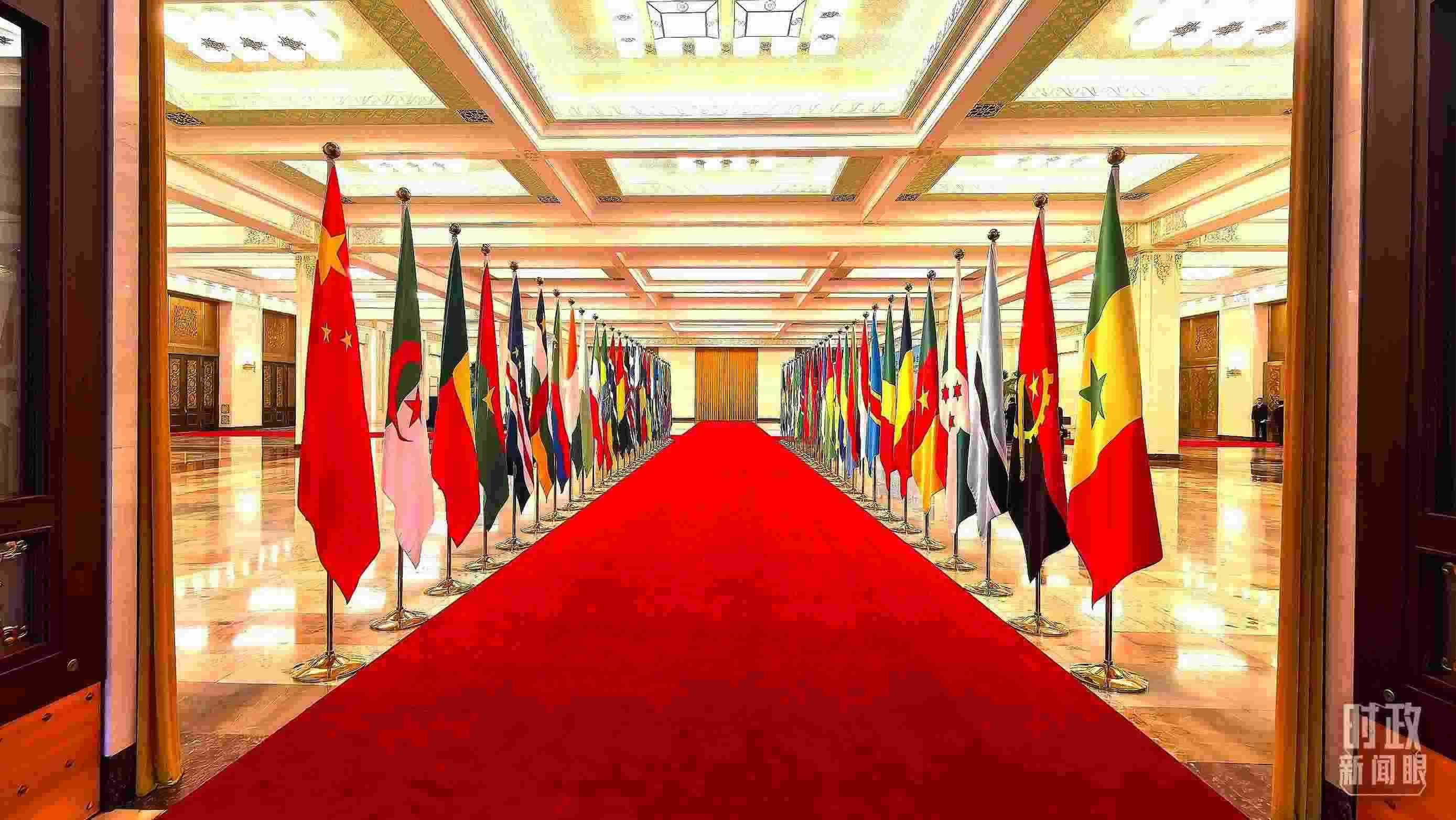  △人民大會(huì)堂內(nèi)的旗陣。（總臺(tái)央視記者馬超拍攝）