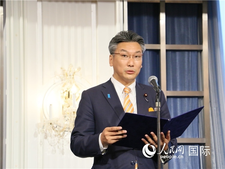 日本國貿(mào)促會長代理橋本岳致辭。人民網(wǎng) 許可攝