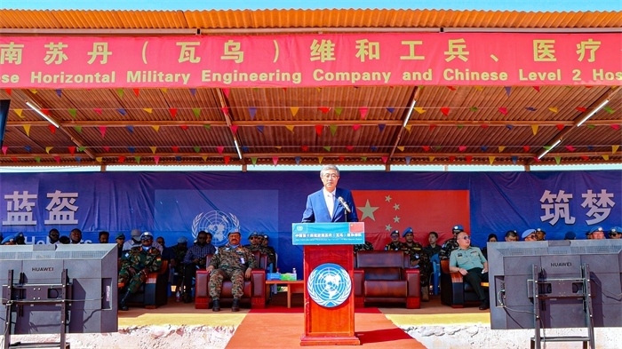 中國駐南蘇丹大使馬強(qiáng)發(fā)言。孫千攝