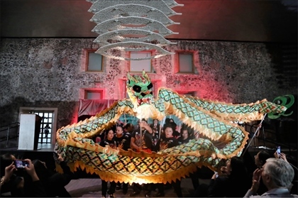 墨西哥華人社團(tuán)的舞龍舞獅表演。主辦方供圖