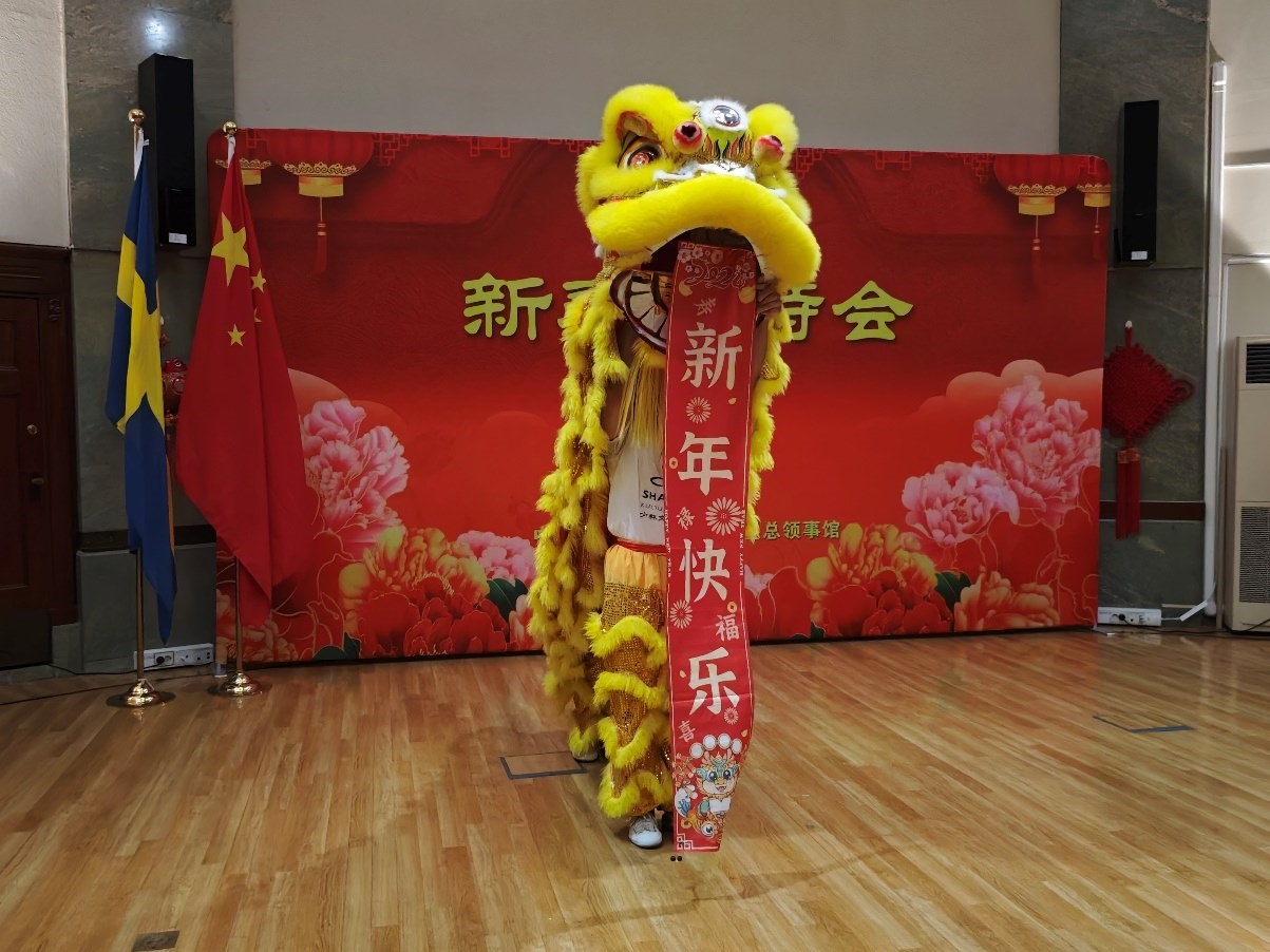 開場(chǎng)舞獅表演。中國(guó)駐哥德堡總領(lǐng)館供圖