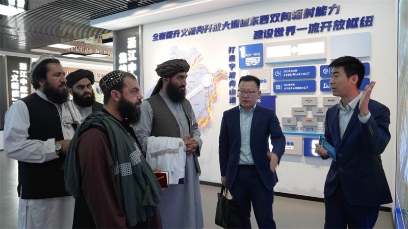 代表團在義新歐班列始發(fā)站參觀。CGTN記者 楊剛攝