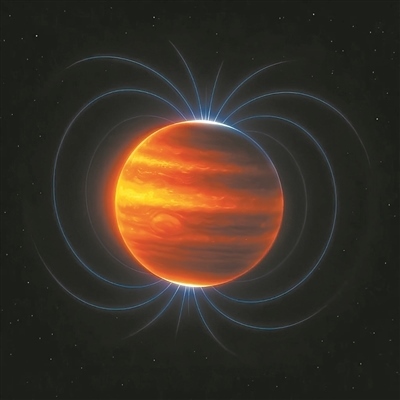 木星磁場(chǎng)（藝術(shù)圖）。圖片來源：物理學(xué)家組織網(wǎng)